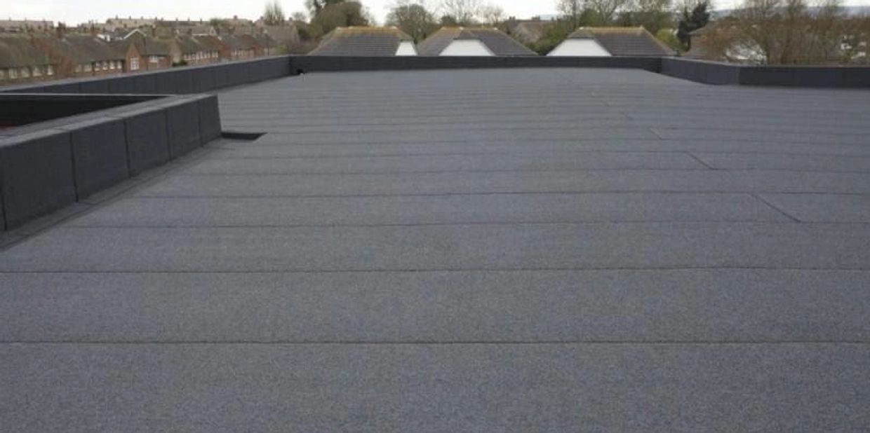 a new flat membrane roof