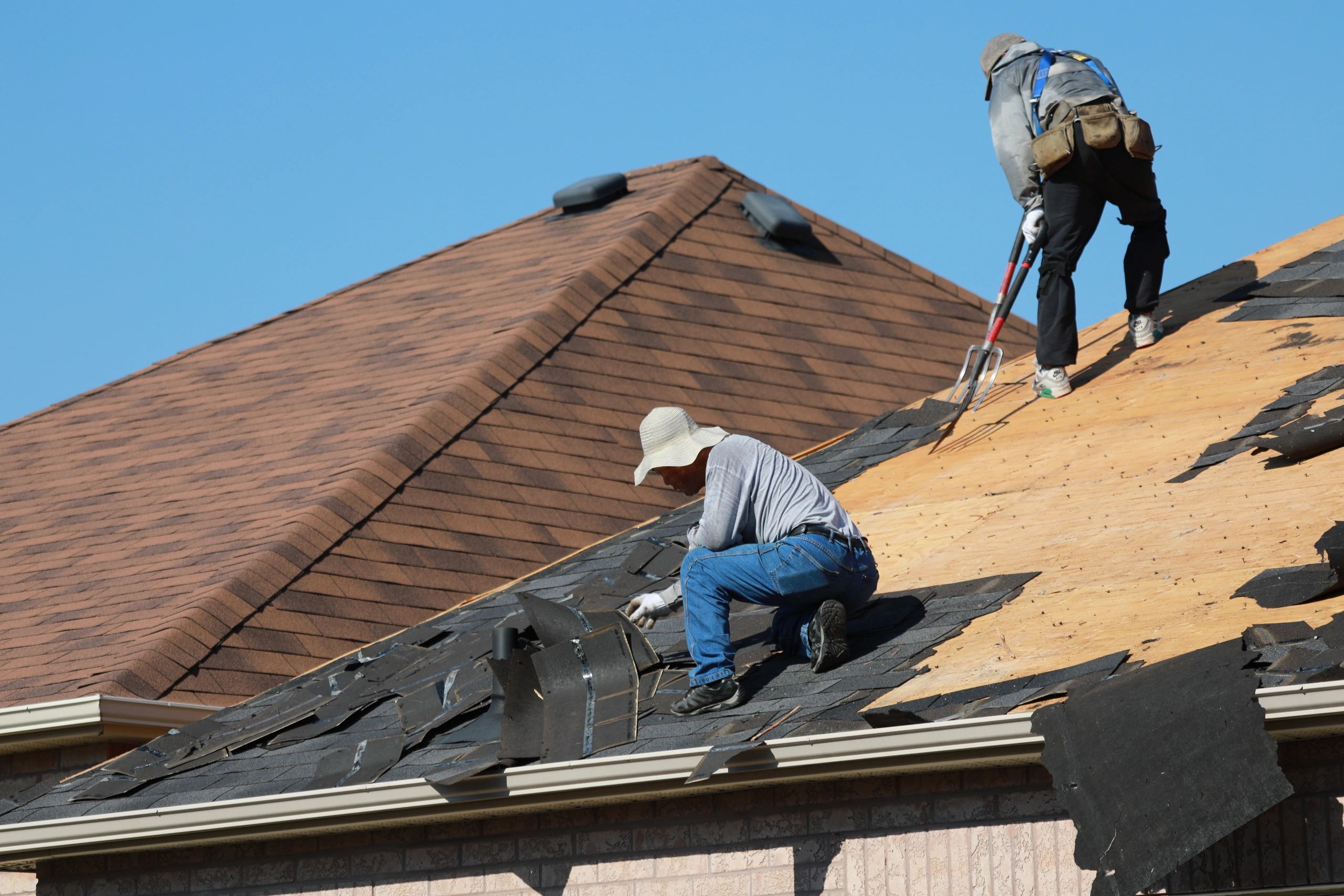 a shingle roof completely tear off