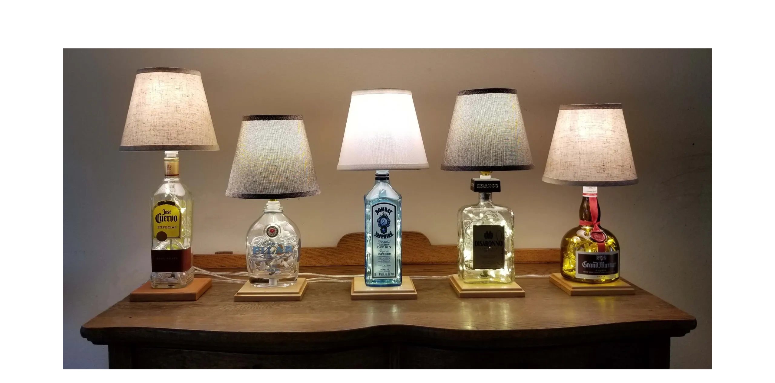 Custom Made Liquor Bottle Table Lamps - Tampa Bay Bottle Lamps