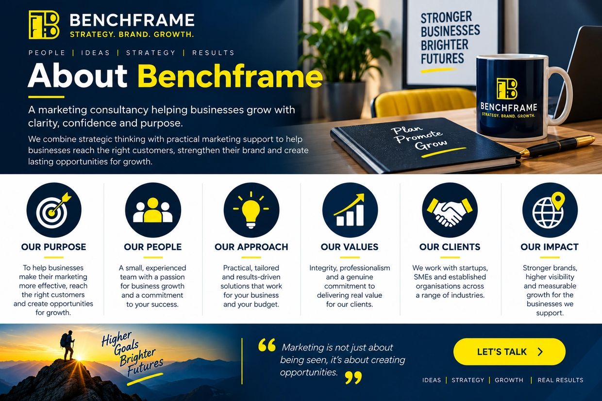 Marketing consultancy Benchframe helps businesses grow with strategy and clarity.