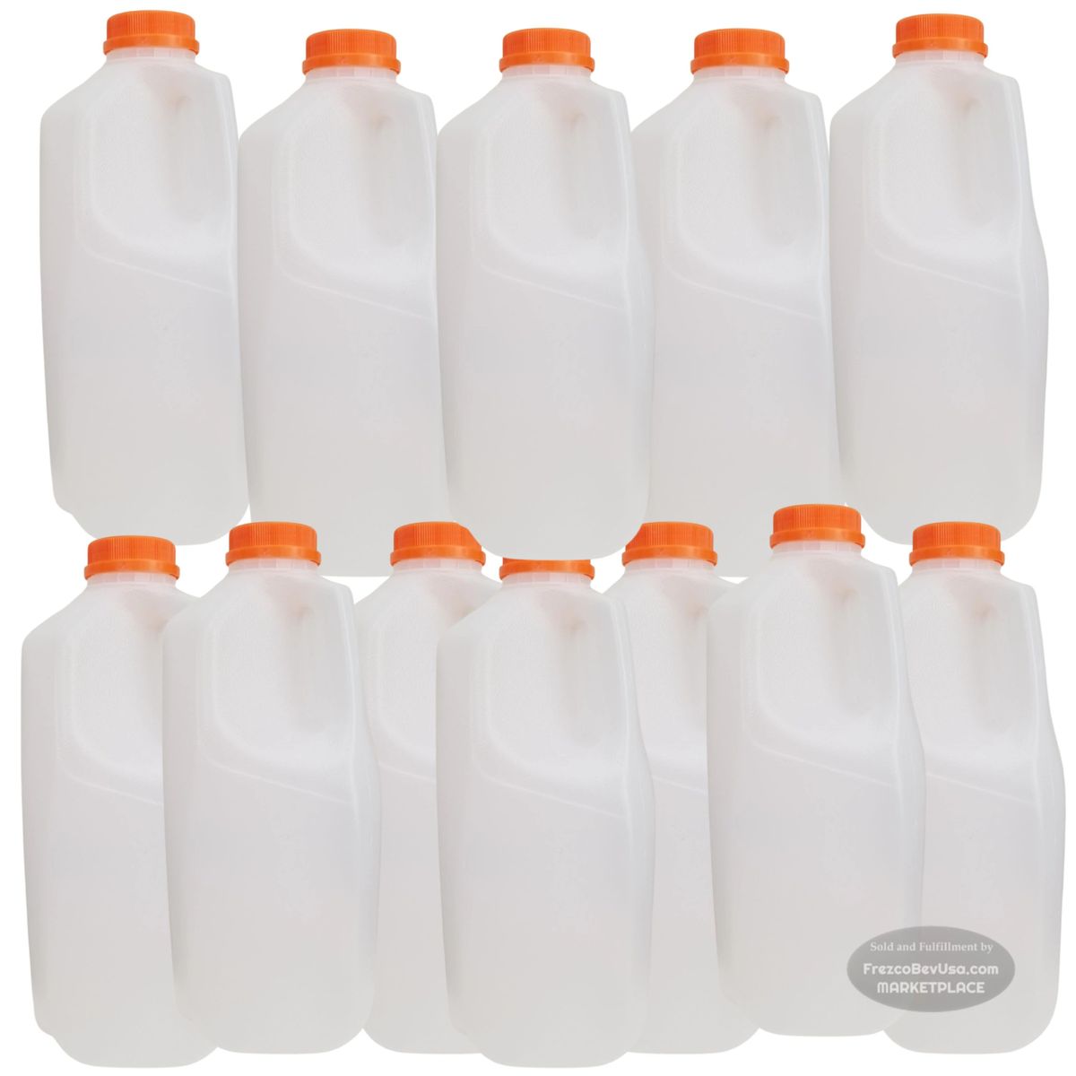[ 100 Pack ] Empty Plastic Juice Bottles with Tamper Evident Caps 64 Oz.