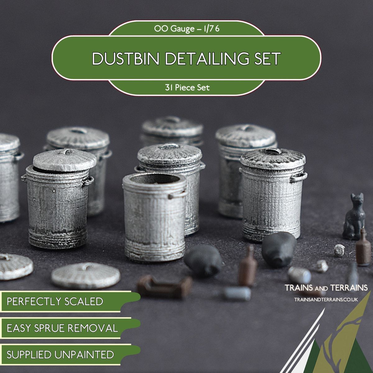 Dustbin Detailing Kit - 31 Pieces - 00 Gauge (1/76)