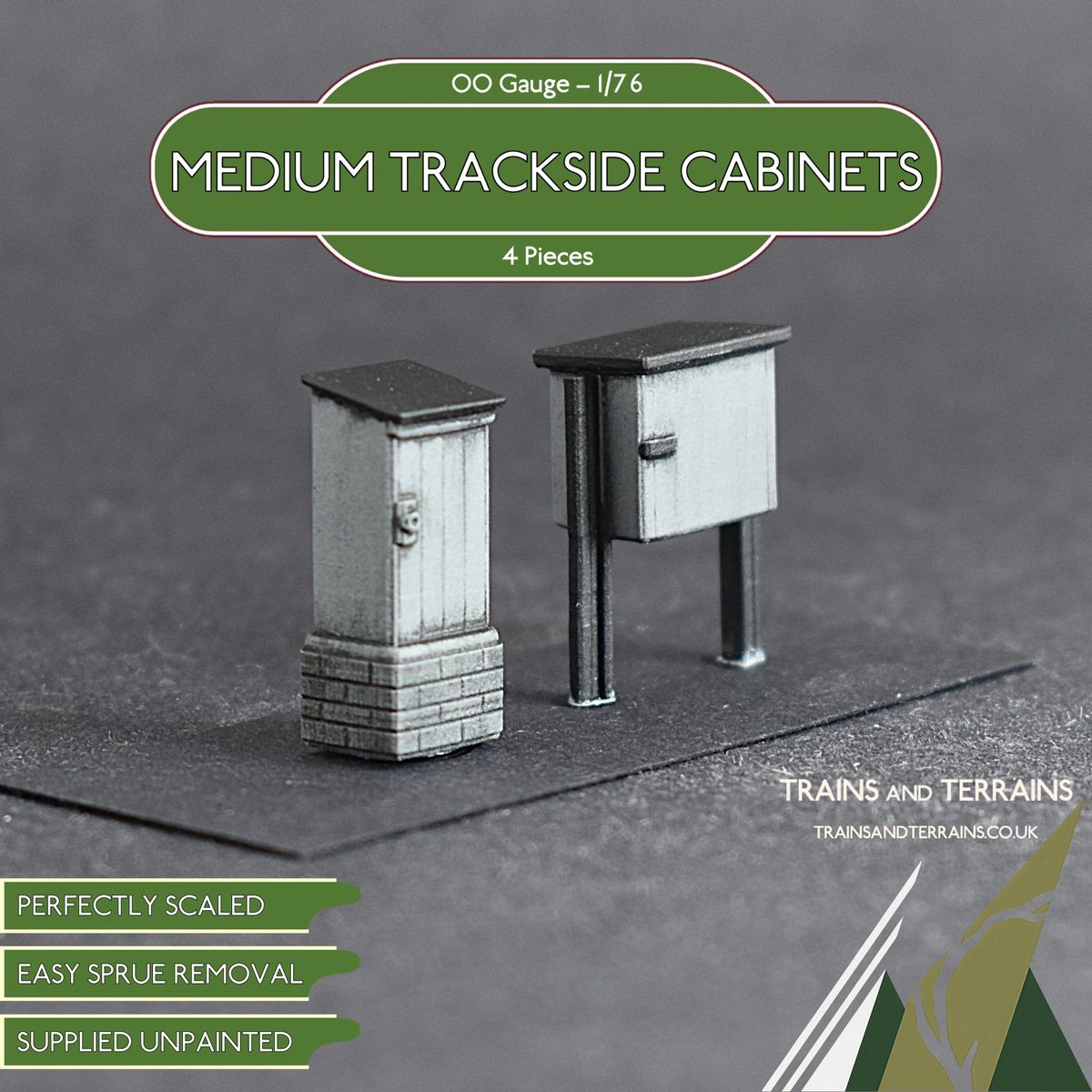 Medium Trackside/Platform Cabinets - 4 Pieces - 00 Gauge (1/76)