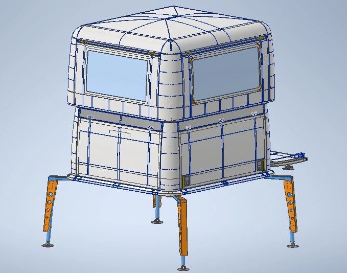 Space-Lander lightweight compact aluminium Overland Camper 3D Model