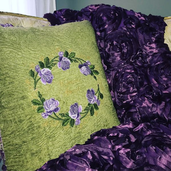 embroidered accent pillows