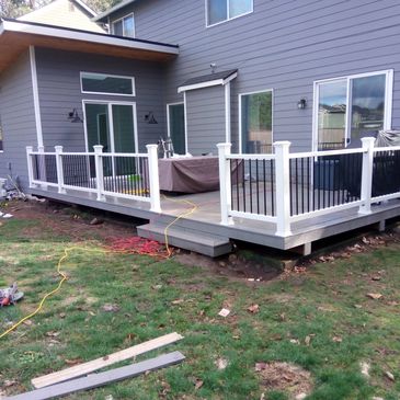 We build  beautiful decks and fancy handrails we also frame out and roof covered porches and decks a