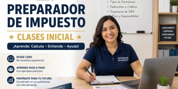 Flyer for beginner tax preparation classes.