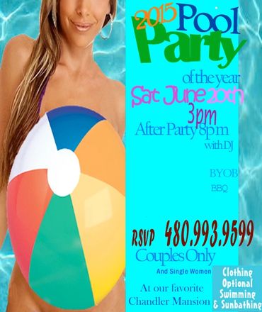 Pool Party, clothing option, couples, singles, swingers, Chandler Mansion, MySecretHouse, My Secret 