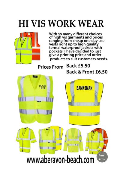 Hi Viz  Clothing Printing, south Wales 