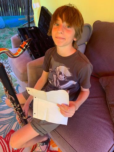 He comes to his lesson with only a blank piece of paper.