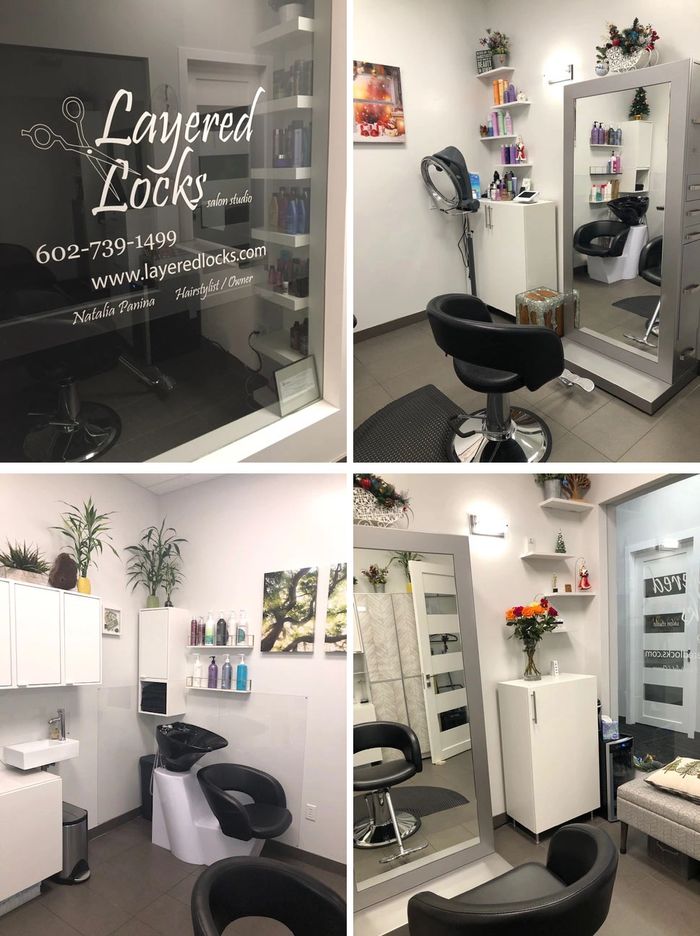 Layered Locks salon studio at The Beauty District Salon Suits at Desert Ridge Marketplace Phoenix AZ