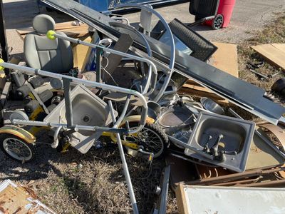 Scrap metal on the ground 