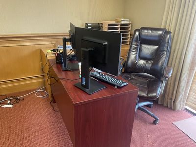 Office desk with computers 