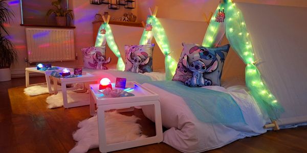 Manx TeePees Sleepover events - Stitch Theme - Isle Of Man Teepee Slumber Party