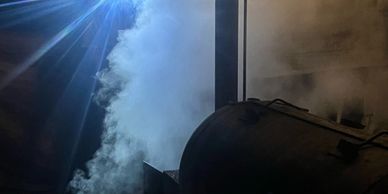 Our smoker hard at work making our delicious BBQ 