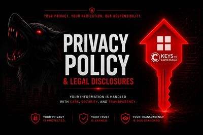 Stylized wolf graphic and the “Keys to Coverage” logo.