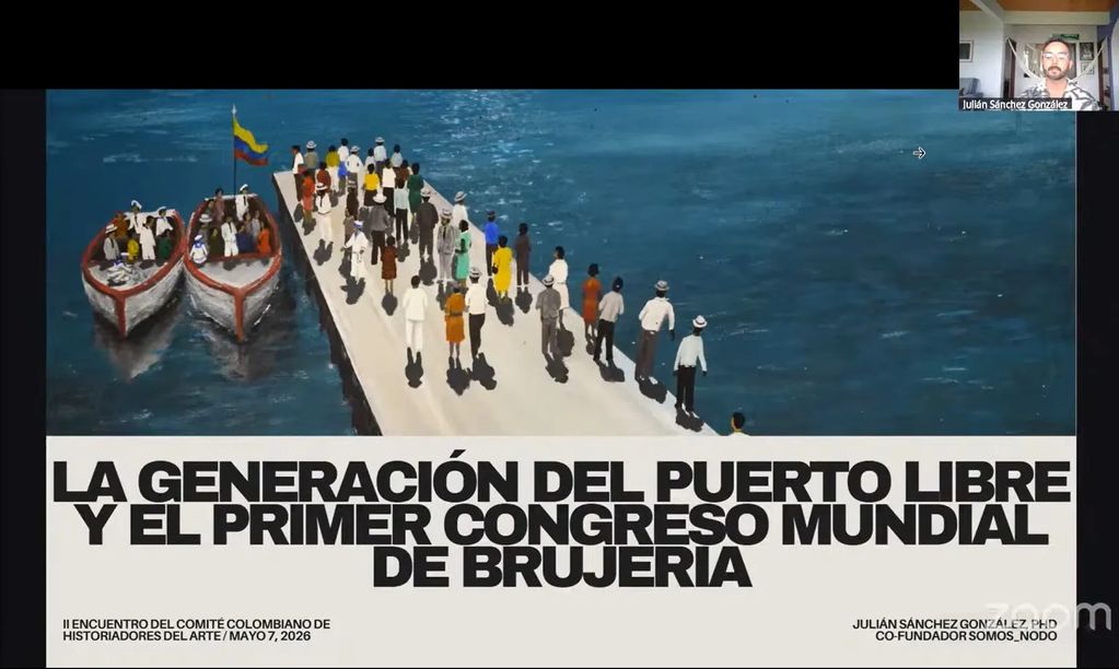 Presentation slide on Puerto Libre and witchcraft congress.
