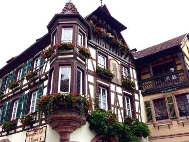 Traditional half-timbered houses of Strasbourg, Alsace.