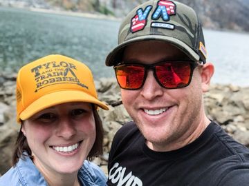 Richland School Teacher and Basketball Official Forrest McKinnis taking a break at the lake.