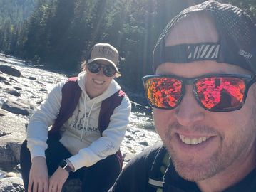 Forrest McKinnis on a river along Icicle Gorge Trail 