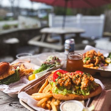 Fresh Local Oyster Po Boy with Cape Cod Beer