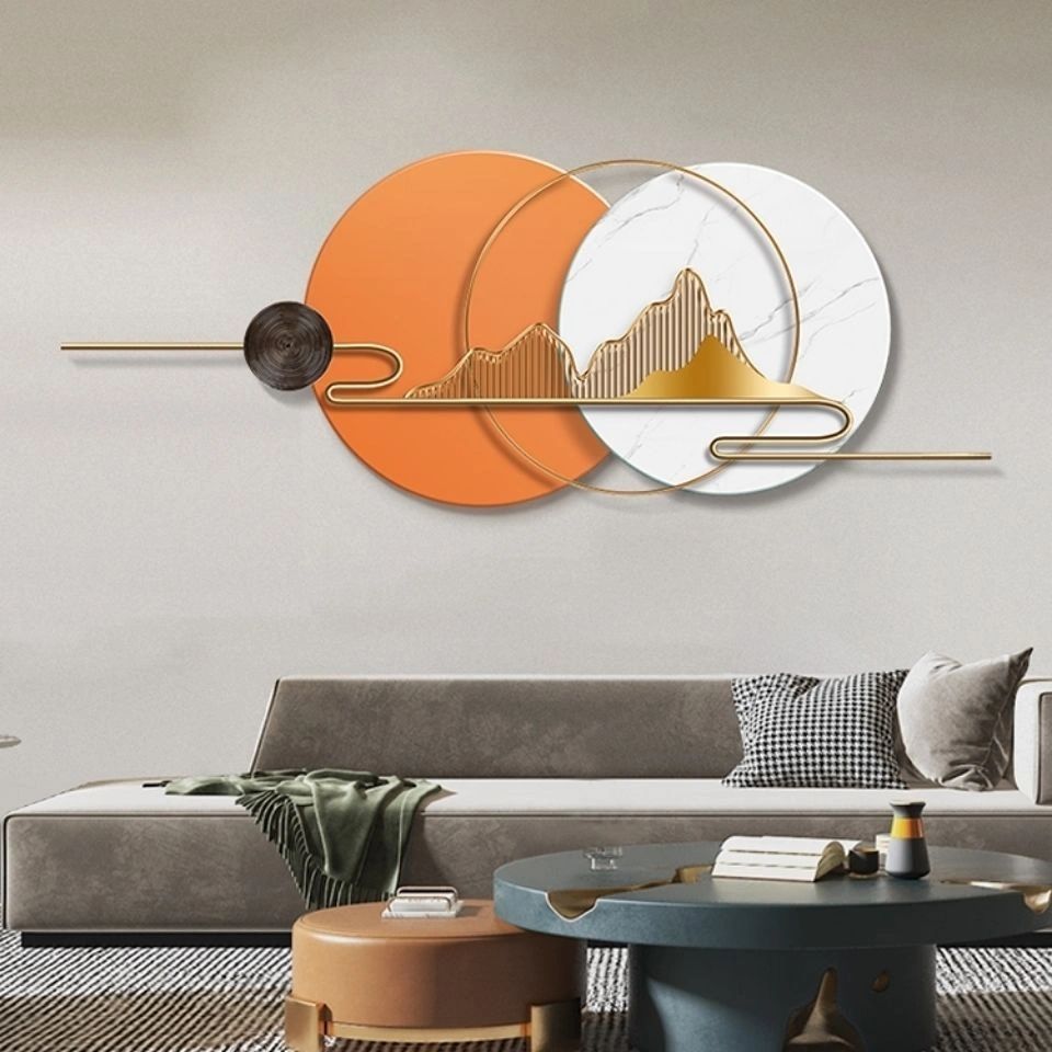 Modern 3D Metal Wall Decor Mountains Marble Look Metal Wall Art