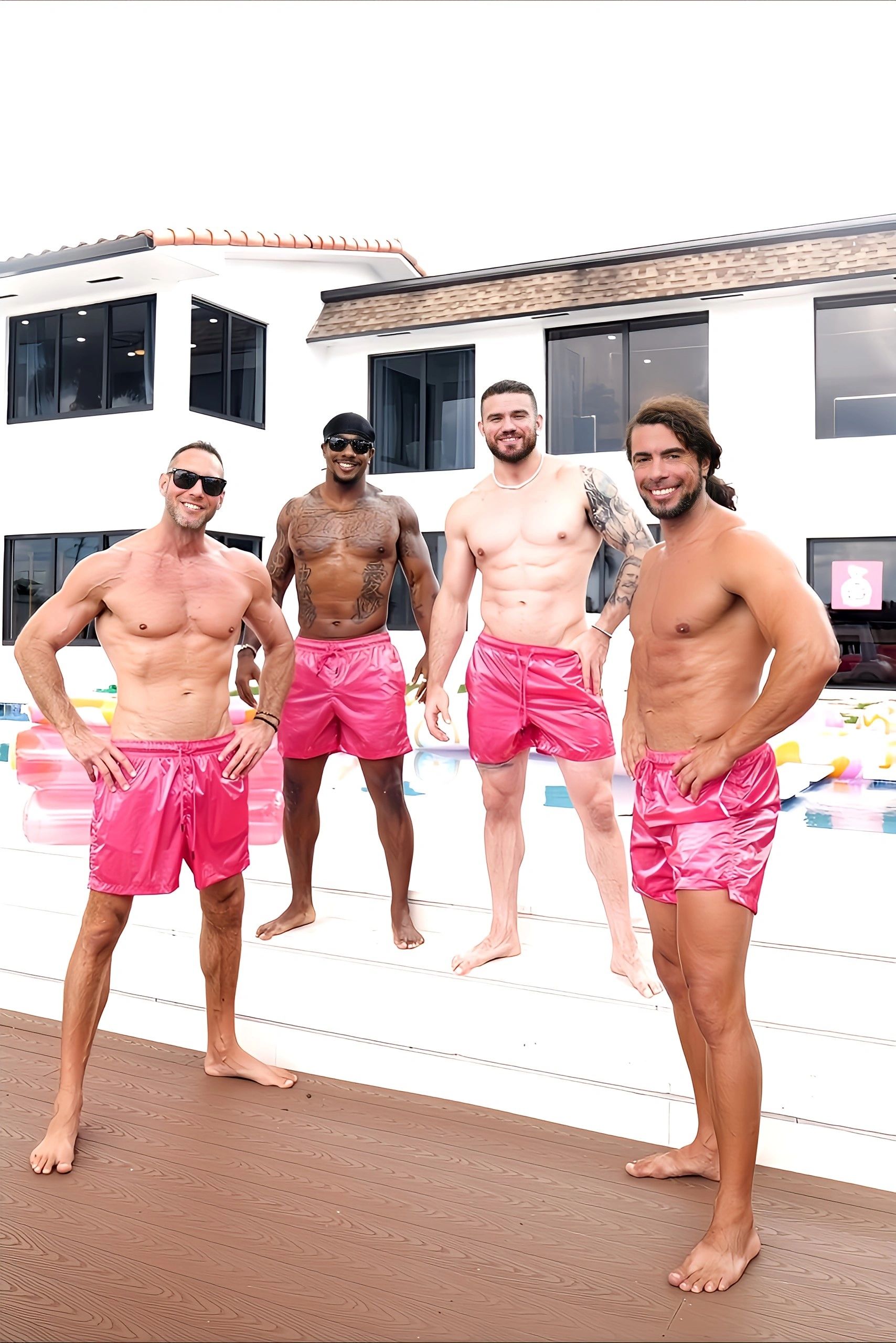 Cabana boys in Los Angeles host a bachelorette party poolside while mixing drinks and barbecuing 