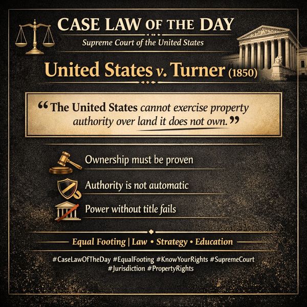 Summary of Supreme Court case United States v. Turner (1850) on property authority limitations.