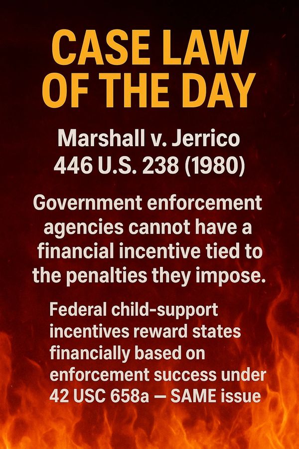 Marshall v. Jerrico case prohibits financial incentives for government enforcement agencies based on penalties imposed.