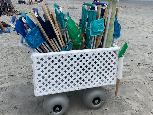 Big Wheel Beach Cooler  Beach wagon diy, Beach wagon, Beach fun