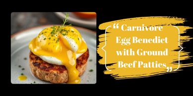 carnivore egg benedict wit ground beef patties