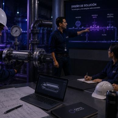 Presentación técnica sobre diseño de solución en ambiente industrial.