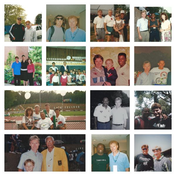 A collage of diverse group photos featuring people of various ages in casual and outdoor settings.