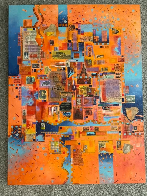Oil on canvass with mixed media 

