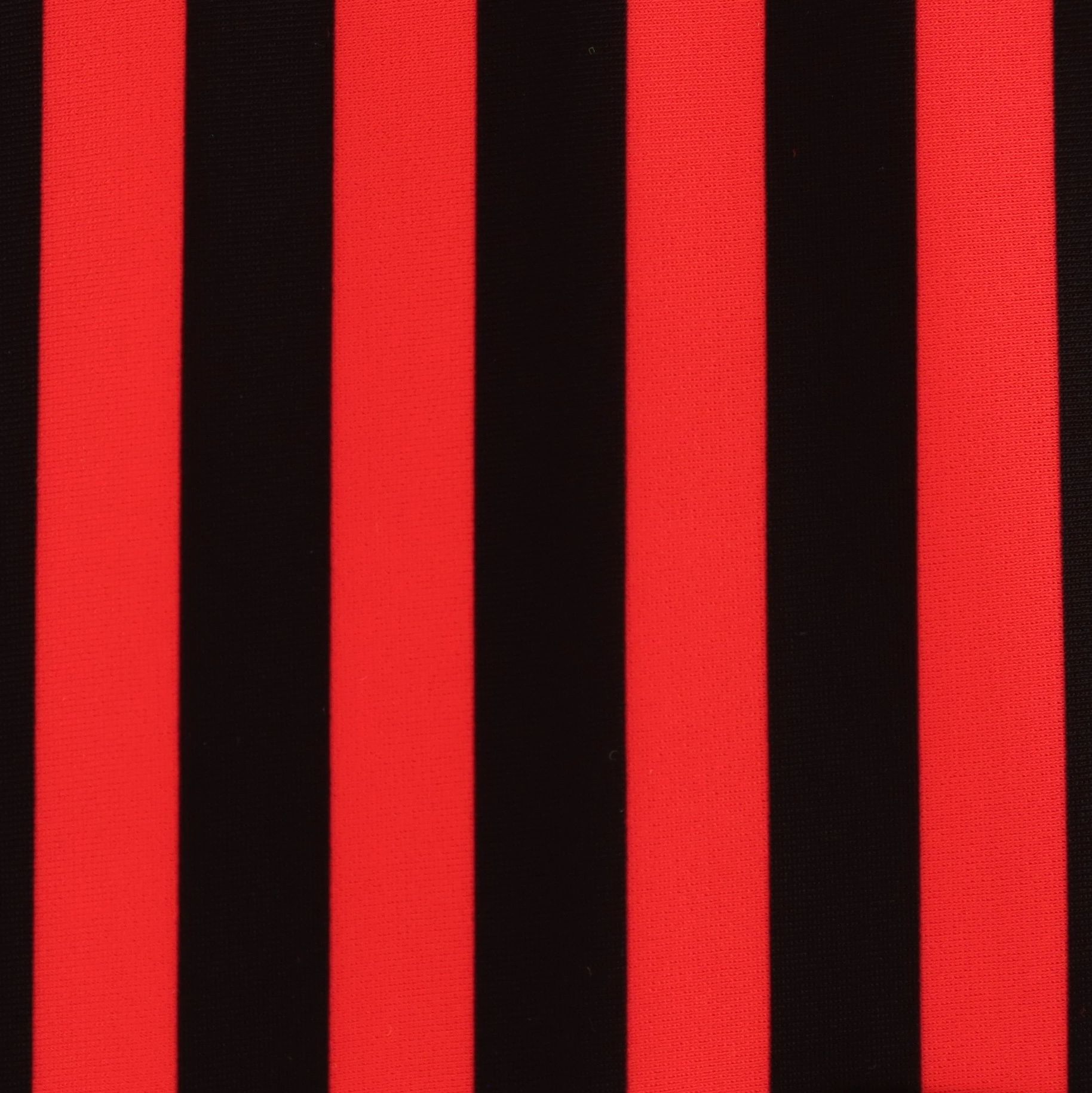 Pattern of alternating red and black vertical stripes.