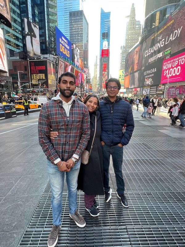 Kripa with kids in Times Square, NY for Thanksgiving ‘22.