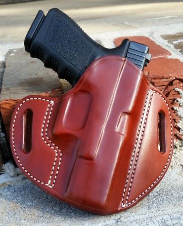 A brown leather holster 
