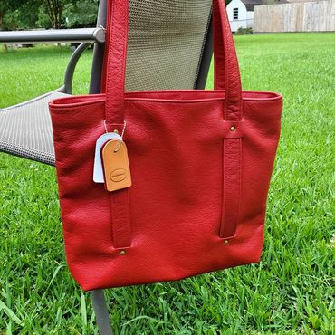 A red leather bag