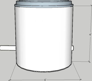 Treatment tank side view