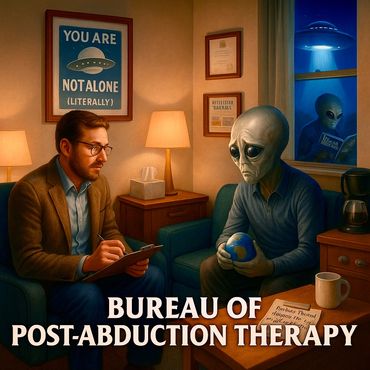 An alien in therapy unpacks trauma from human encounters in this cosmic counseling session.