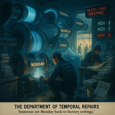 Technicians scramble to repair time after Monday resets the entire week.