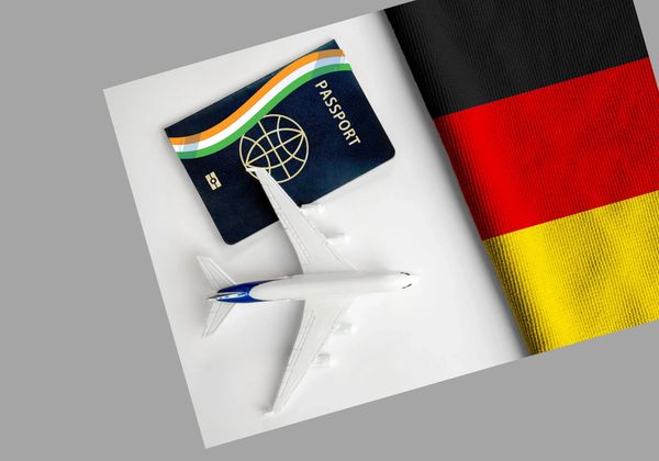 German flag. India to Germany. 