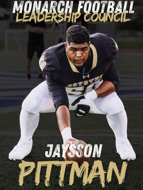 Football player Jaysson Pittman in a leadership role.