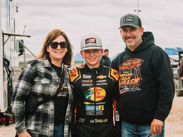 Kelley Earnhardt Miller, Wyatt's Mom, Wyatt Miller and L.W. Miller, Wyatt's dad.  