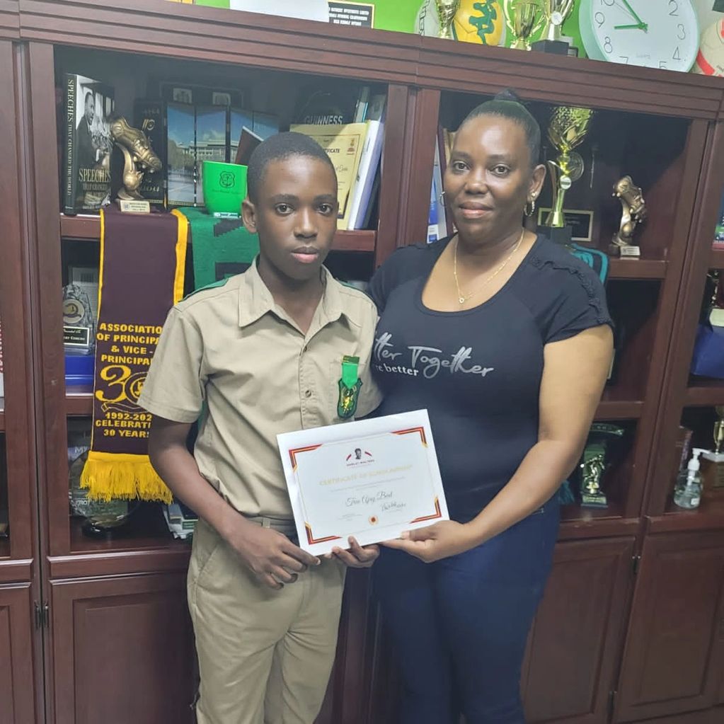 Scholarship recipients from the Shirley Walters Foundation. Students of  Calabar High School, Kingst