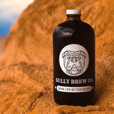 BULLY BREW CONCENTRATE BOTTLE. Bully Brew Signature Quart. Boomer's Blend.