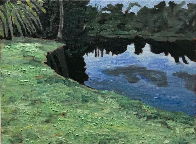 Marcos Alvarez
Pond at Curtiss Mansion
2020
Oil on canvas
9”x12’
