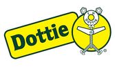 Logo featuring a yellow cartoon character named Dottie.