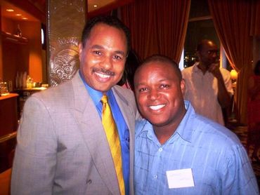 Legendary local newscaster Larry Carroll and Charles