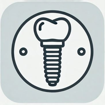 A simple and clear icon representing prosthodontics_ a dental implant.